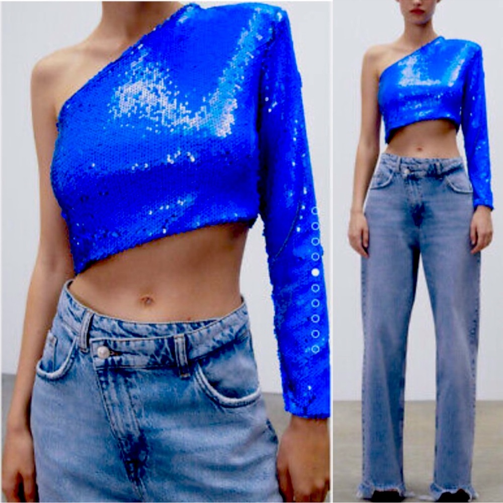 ZARA SEQUIN SPARKLY TOP